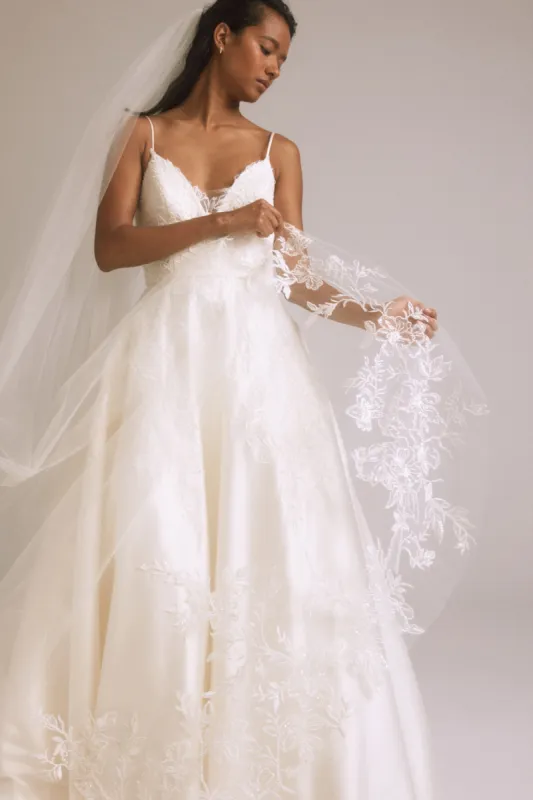 Floral Embellished Veil sold by Amsale
