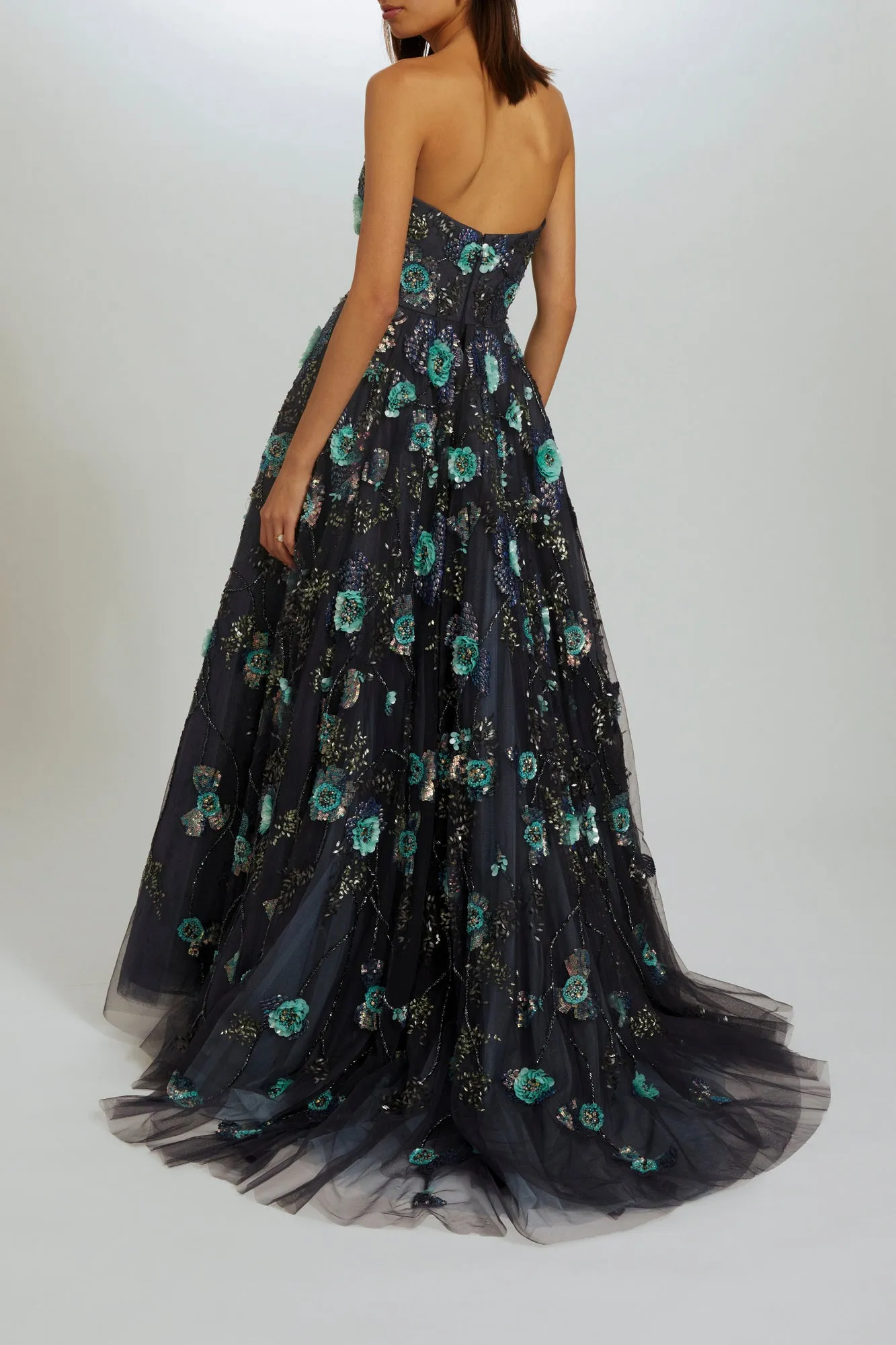 P539 - Hand-beaded floral gown sold by Amsale product image thumbnail 5