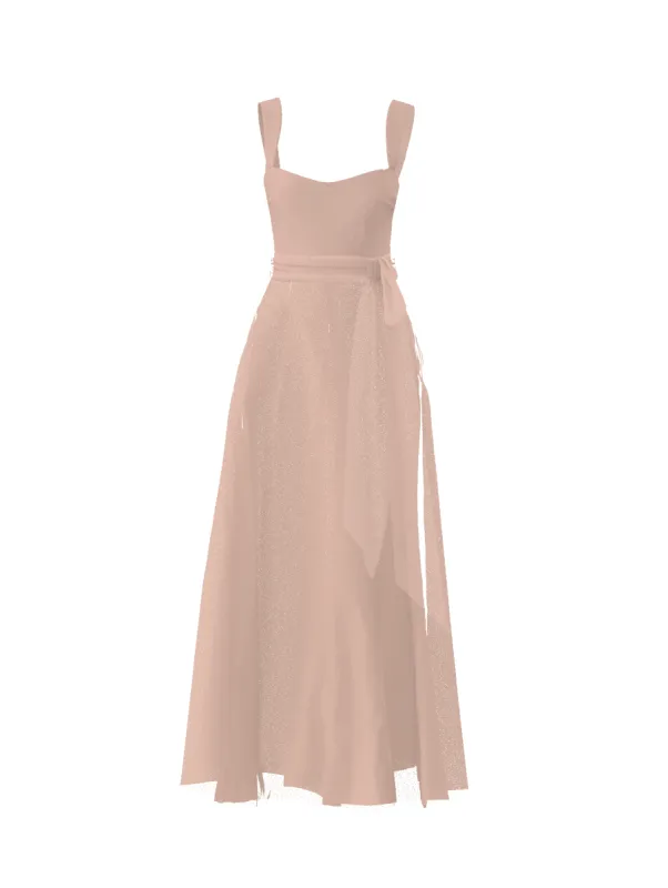 Bodice(Alexis), Skirt(Cerisa),Belt(Sash), blush sold by Amsale