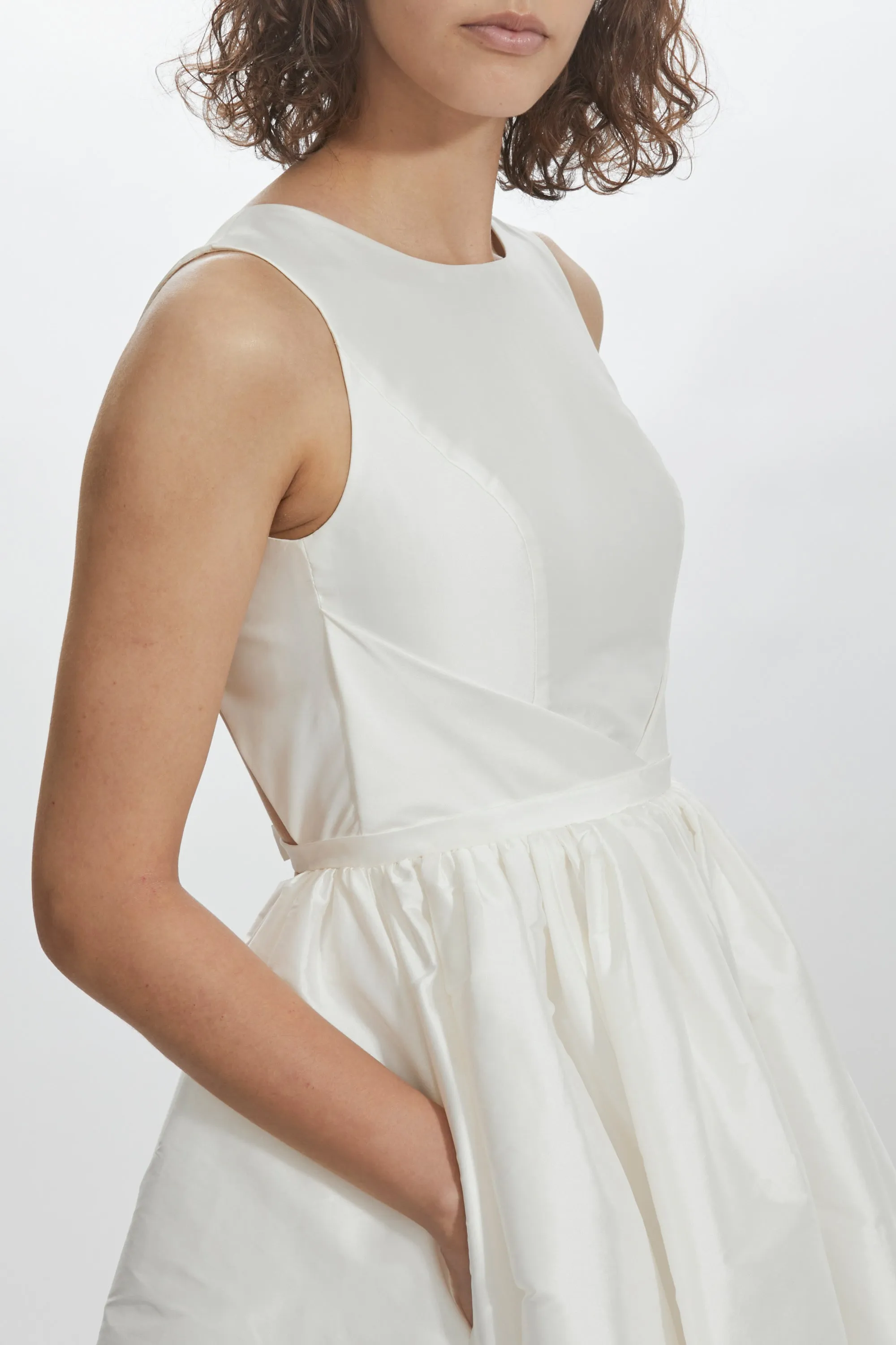 Taffeta Boat Neck Dress sold by Amsale product image thumbnail 5
