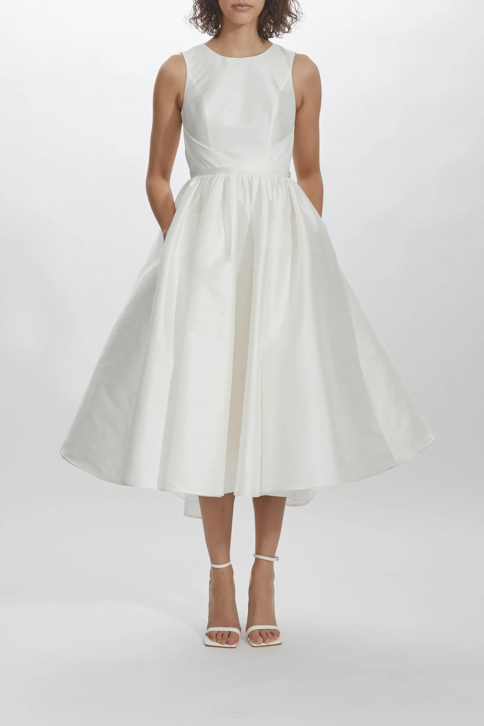 Taffeta Boat Neck Dress sold by Amsale product image thumbnail 2