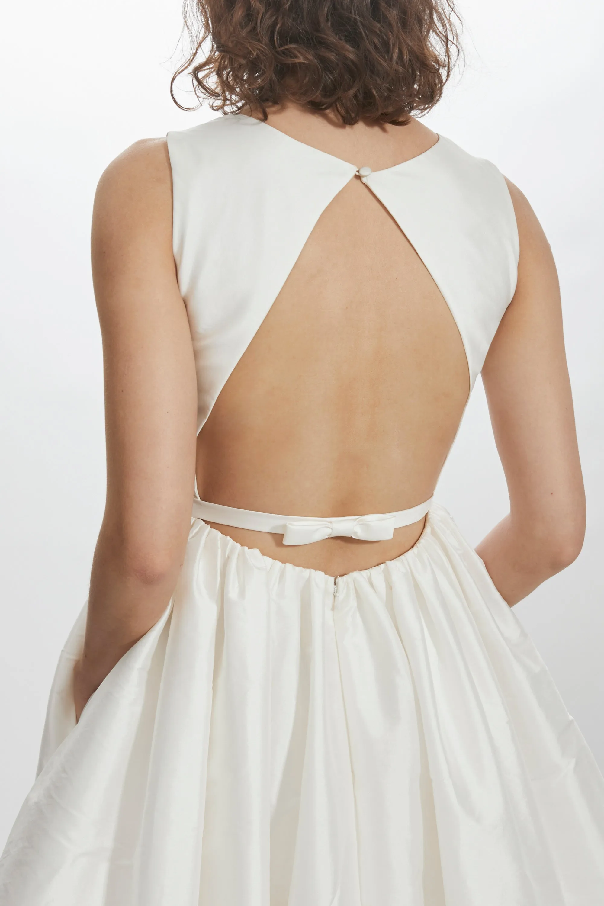 Taffeta Boat Neck Dress sold by Amsale