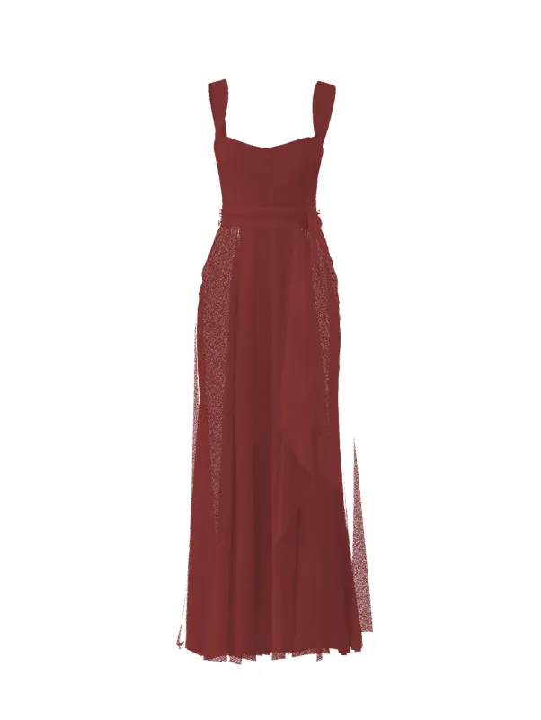 Bodice(Alexis), Skirt(Jaycie),Belt(Sash), cayenne sold by Amsale