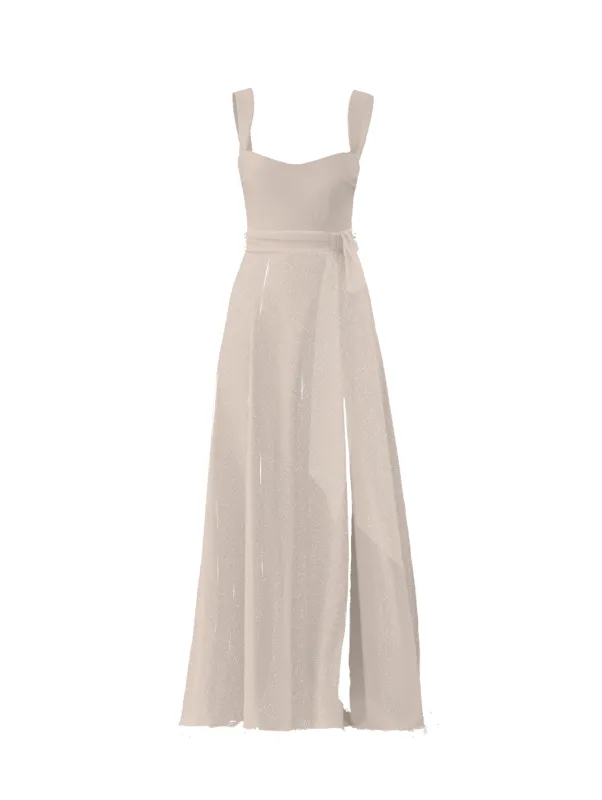 Bodice(Alexis), Skirt(Arabella),Belt(Sash), fawn sold by Amsale