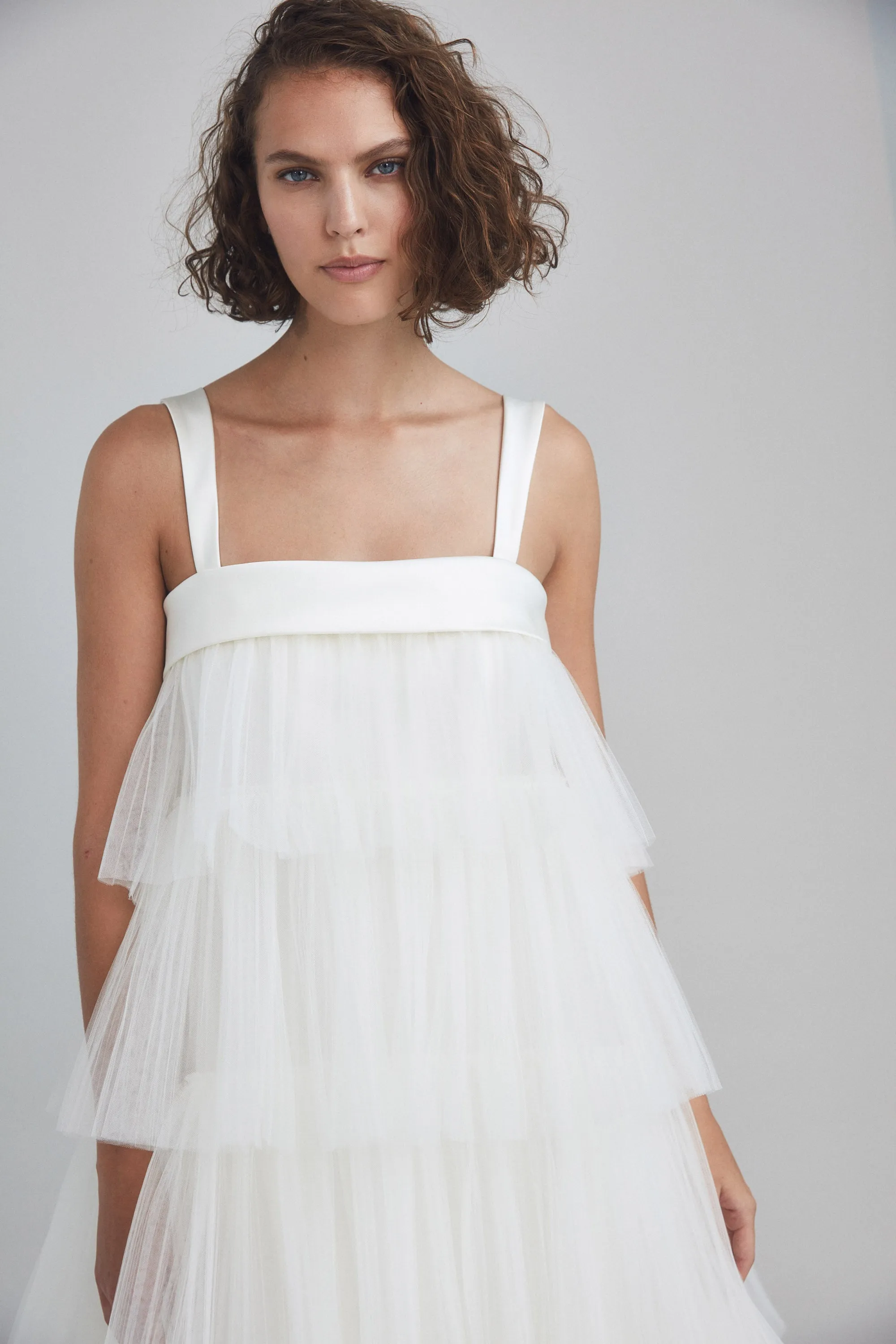 LW203 - Tulle Trapeze Dress - Ivory sold by Amsale