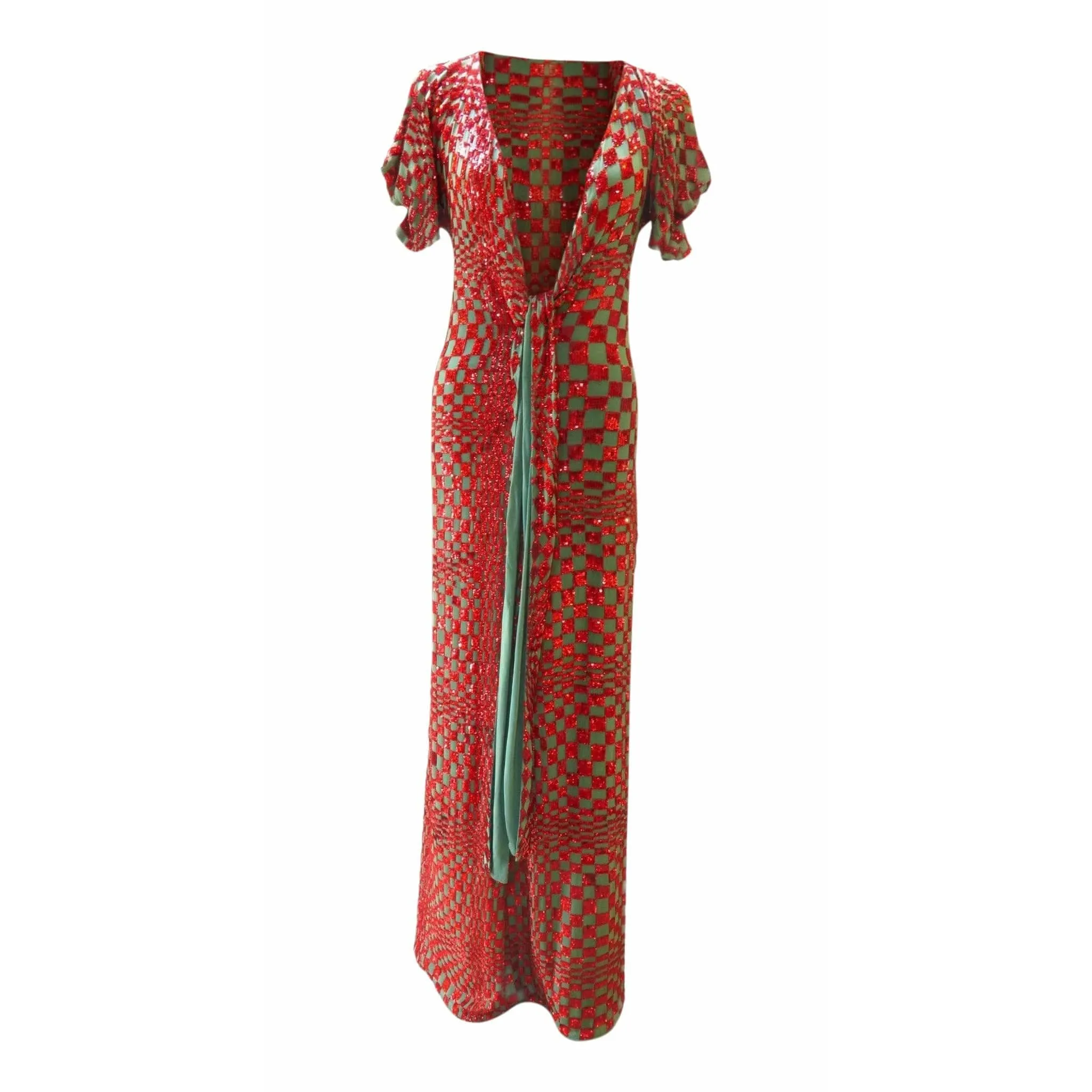 Red Sequin Harlequin Gown sold by Anastasia product image thumbnail 3
