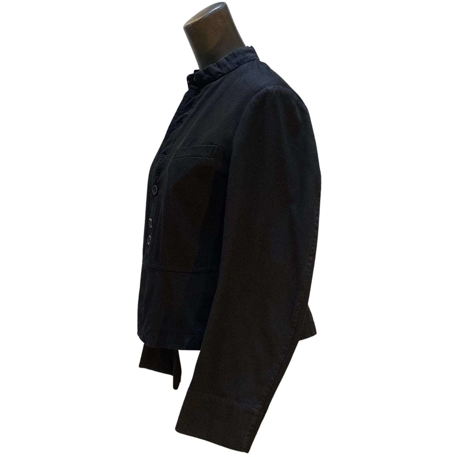 Comme des Garçons Buttoned Coat - Black Cotton Flared sold by Anastasia product image thumbnail 3