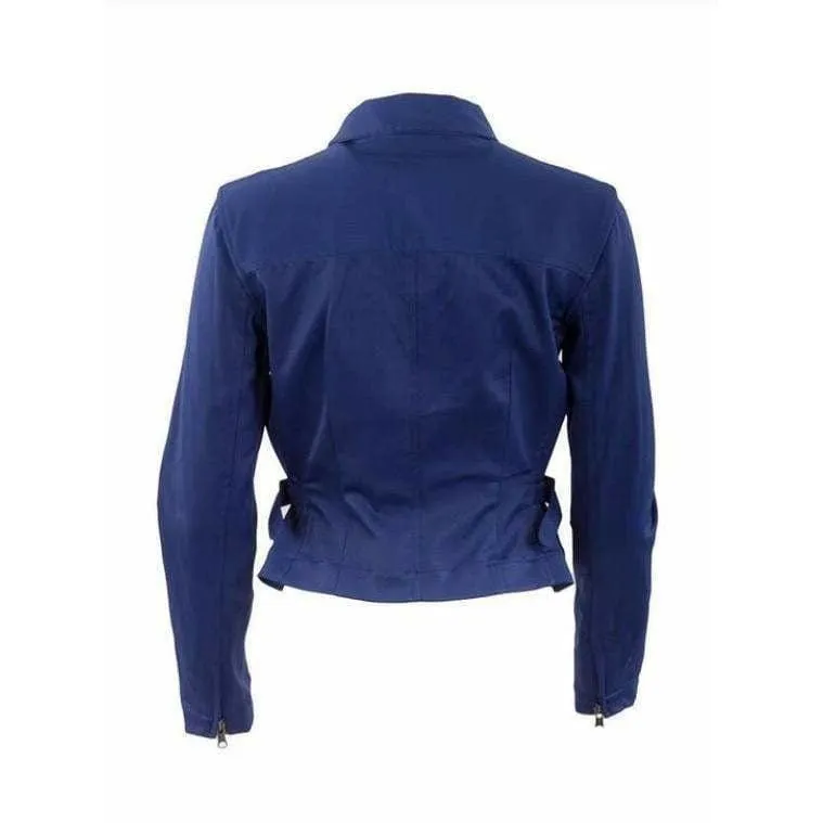 Matsuda Cobalt Blue Fitted Moto Jacket sold by Anastasia product image thumbnail 4