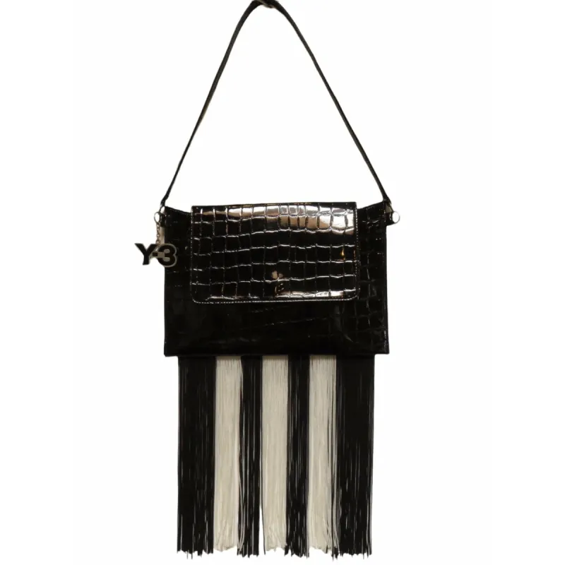 Y-3 by Yohji Yamamoto Shoulder Bag - Embossed Leather Fringe made by Yohji Yamamoto