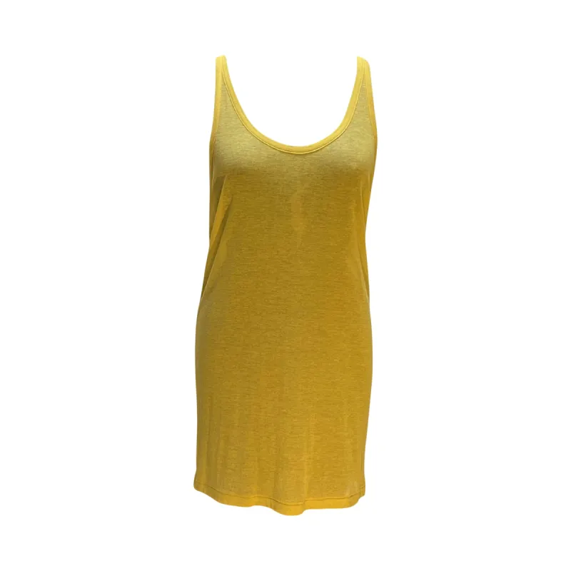 Yohji Yamamoto Y'S Racerback Tank Top - Yellow Cotton Sheer made by Yohji Yamamoto