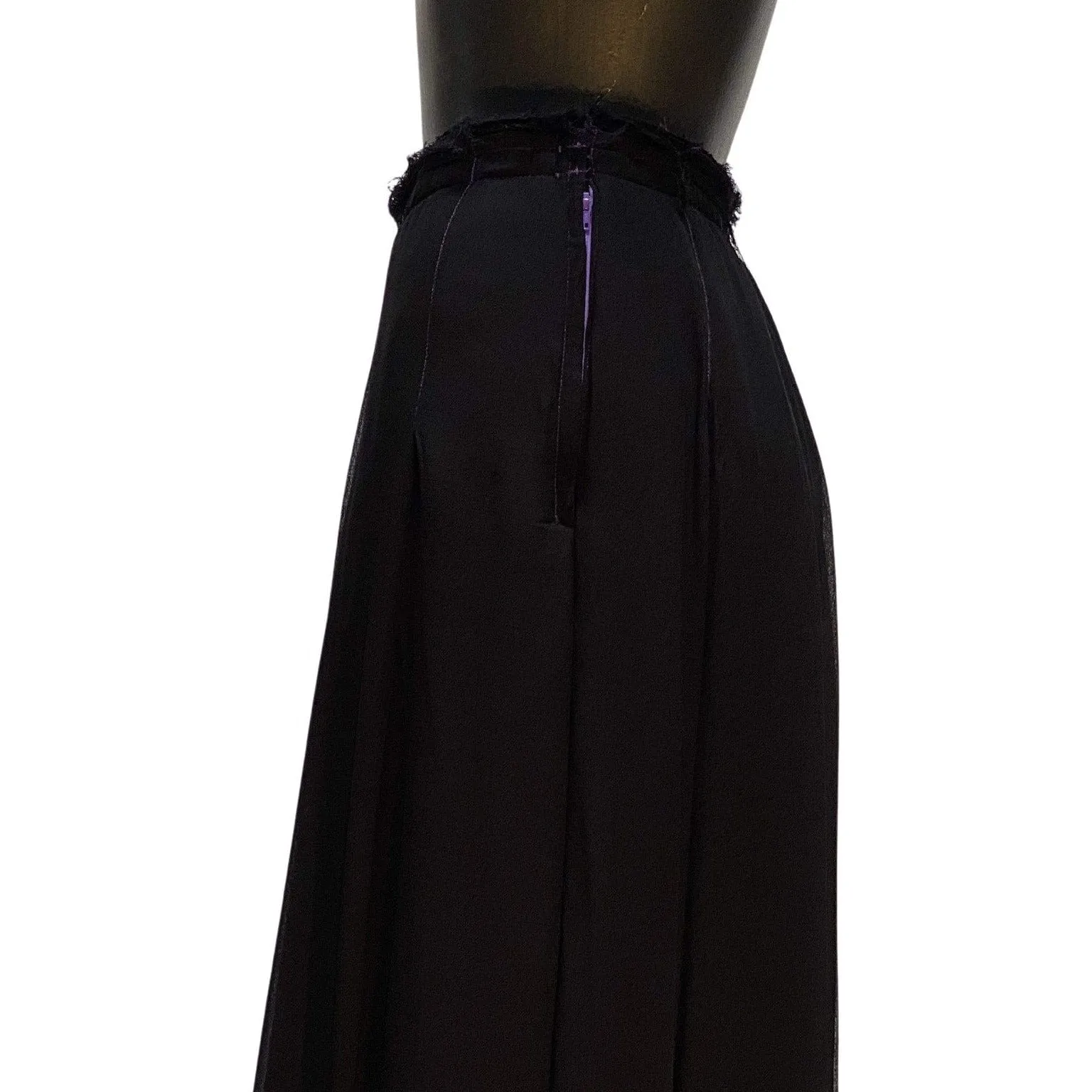 Comme des Garçons Pleated Skirt - Black Rayon Frayed sold by Anastasia product image thumbnail 2