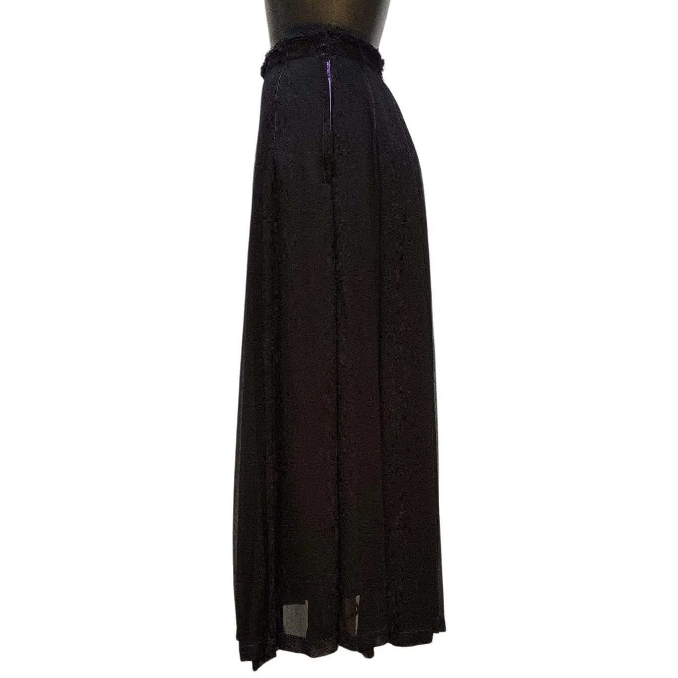 Comme des Garçons Pleated Skirt - Black Rayon Frayed sold by Anastasia product image thumbnail 3