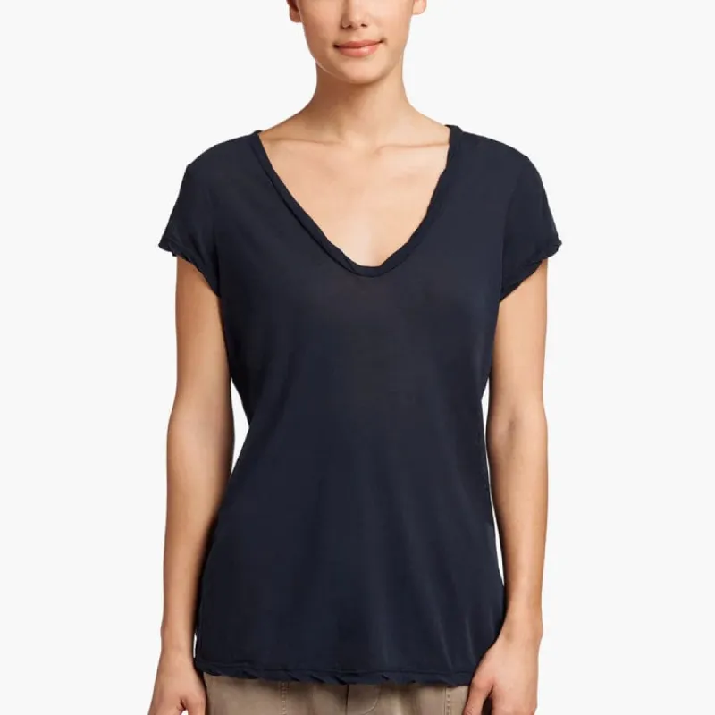 James Perse High Gauge Jersey Deep V Tee sold by Anastasia