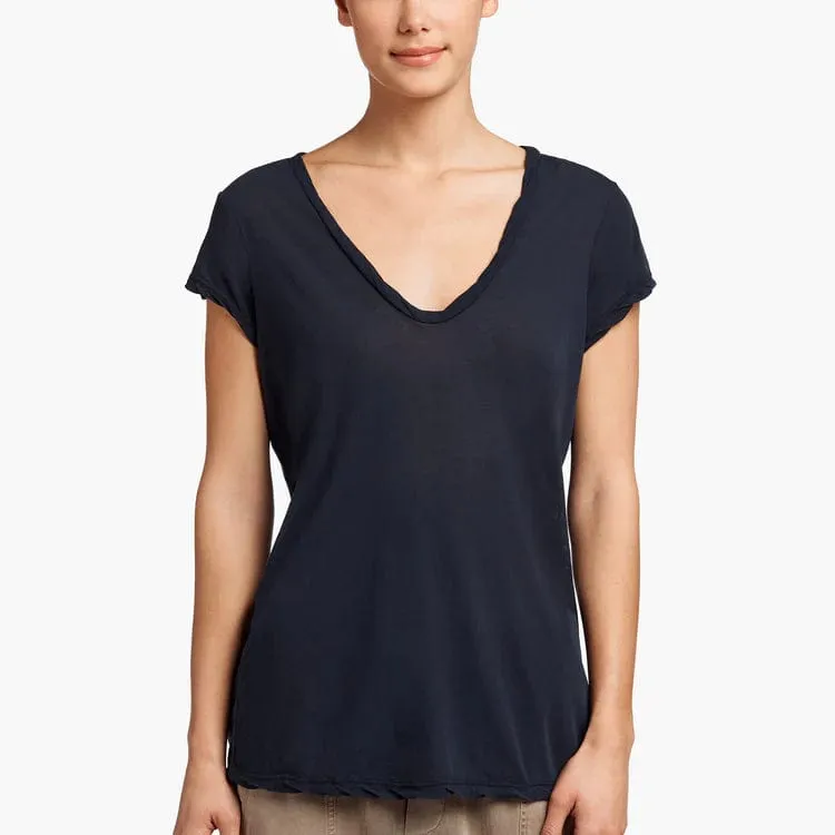 James Perse High Gauge Jersey Deep V Tee - Relaxed Fit Jersey sold by Anastasia