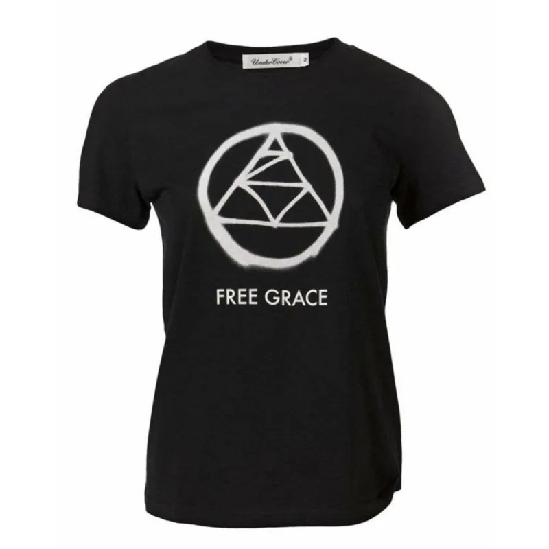 Undercover Black Cotton 'Free Grace' T-Shirt sold by Anastasia