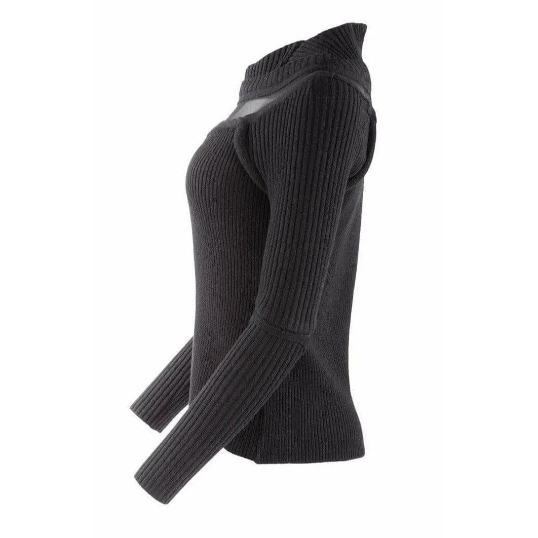 Undercover Vintage Rib Knit Cutout Sweater - Black Pullover sold by Anastasia