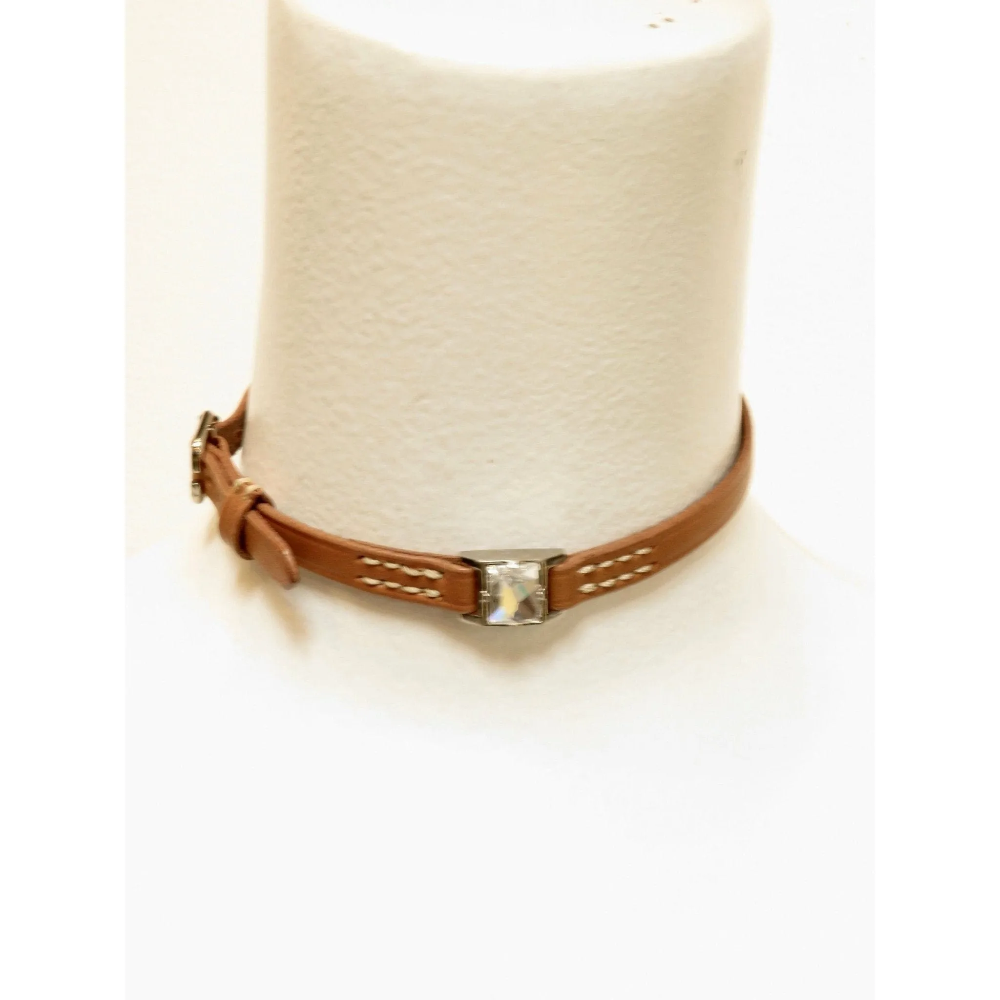 Undercover Less But Better Collar Necklace - Cognac Leather sold by Anastasia