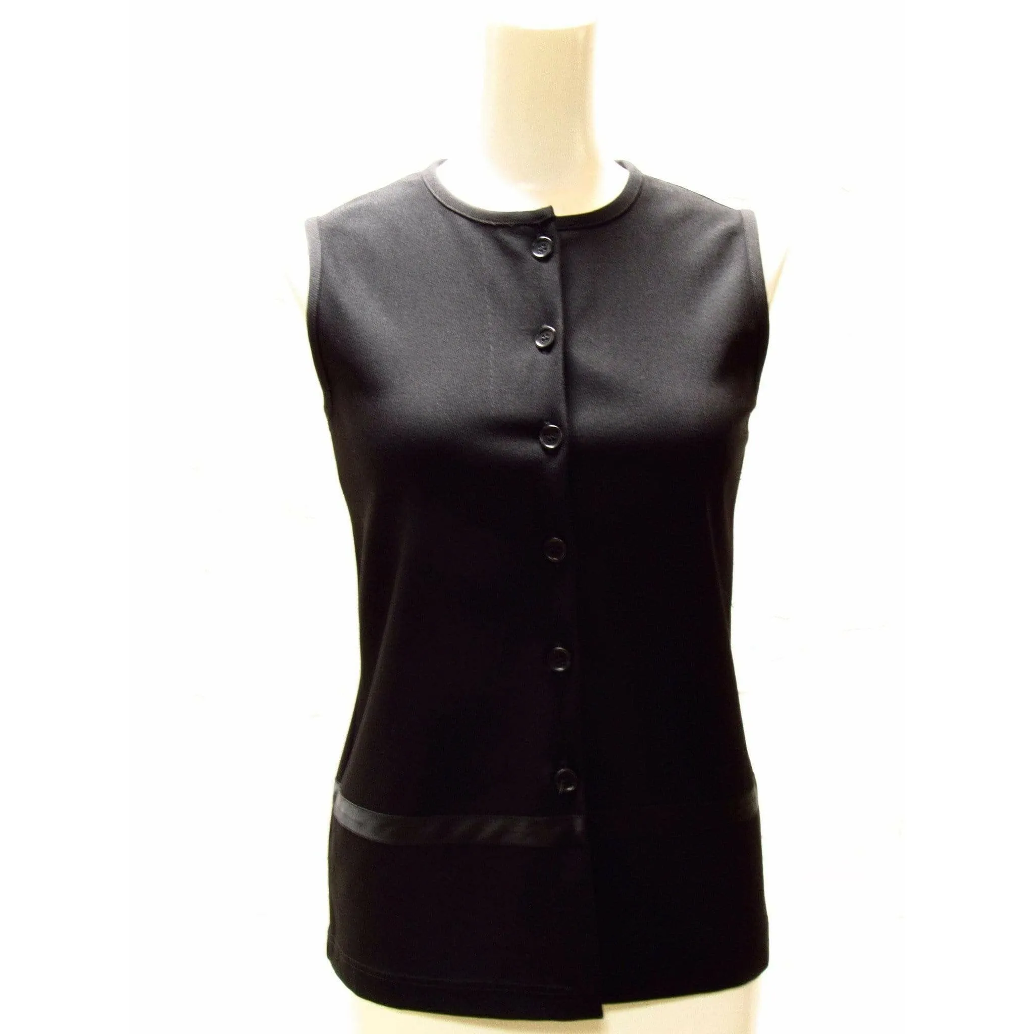 Helmut Lang Minimal Black Buttoned Vest sold by Anastasia