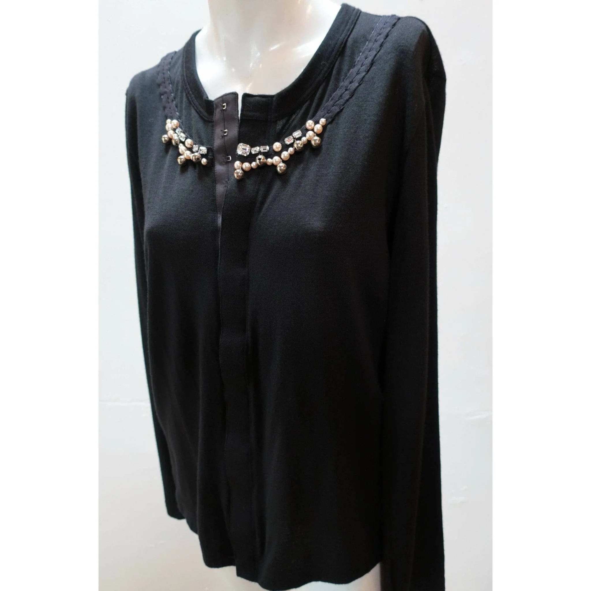 Comme des Garçons Wool Cardigan - Black Pearl Embellished sold by Anastasia product image thumbnail 4