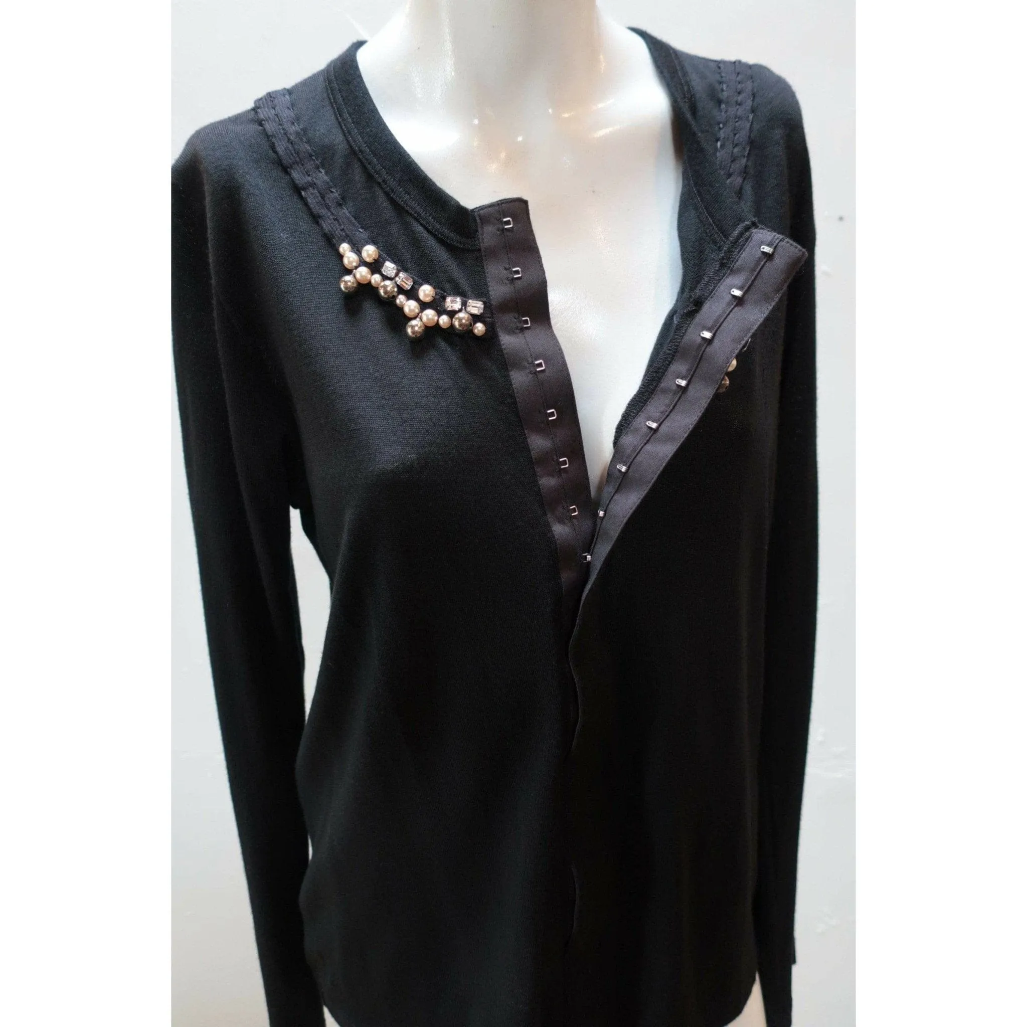 Comme des Garçons Wool Cardigan - Black Pearl Embellished sold by Anastasia product image thumbnail 5