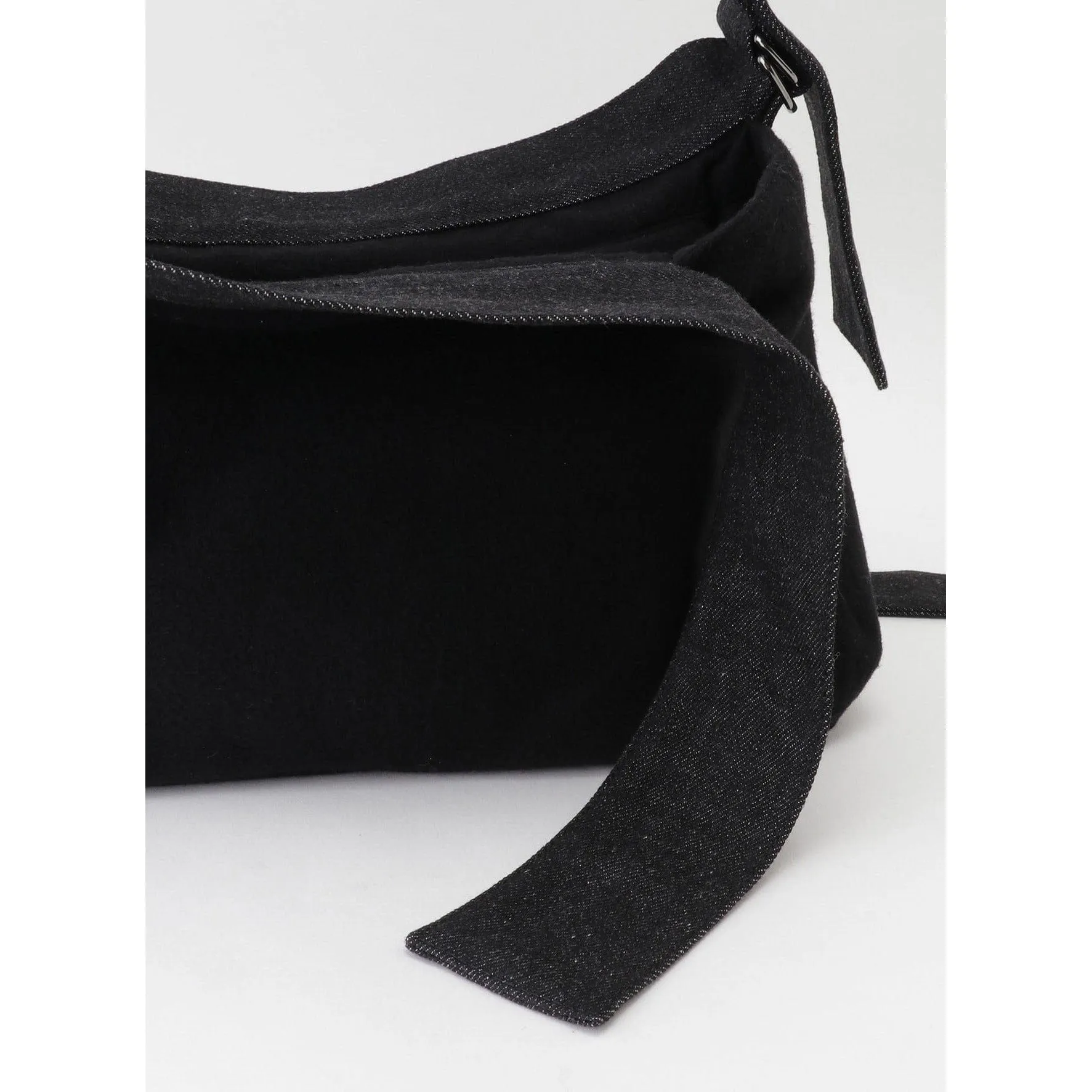 Yohji Yamamoto Belt Shoulder Bag - Black Wool Denim Strap sold by Anastasia product image thumbnail 4