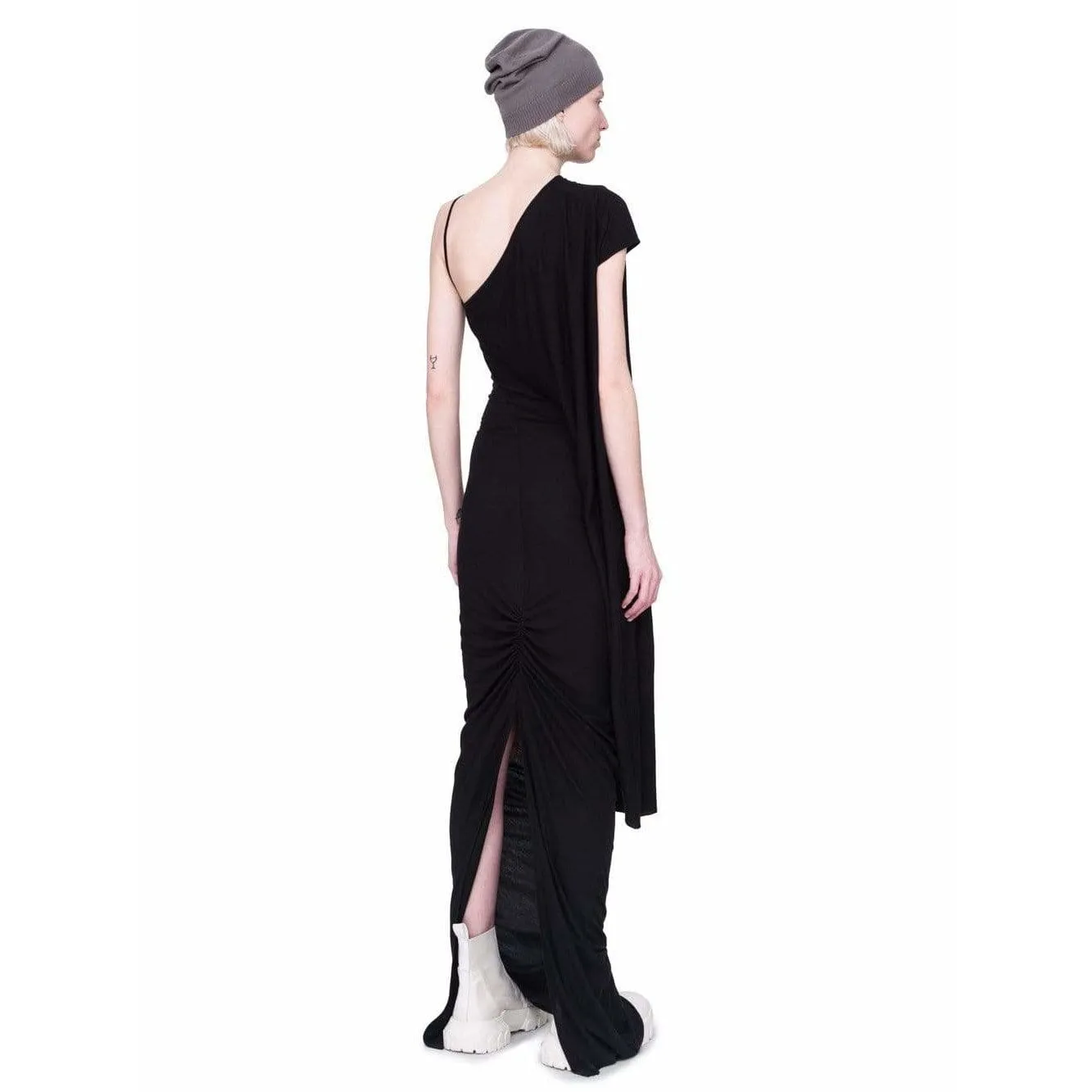 Rick Owens Lilies Long Dress - Black One-Shoulder Ruched sold by Anastasia product image thumbnail 2