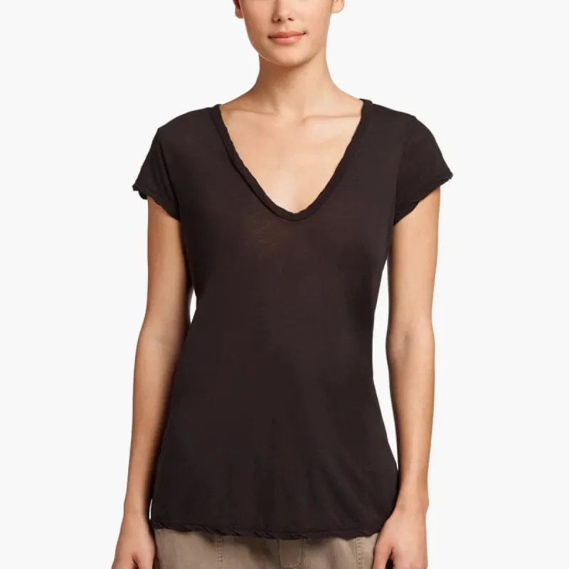 James Perse High Gauge Jersey Deep V Tee sold by Anastasia