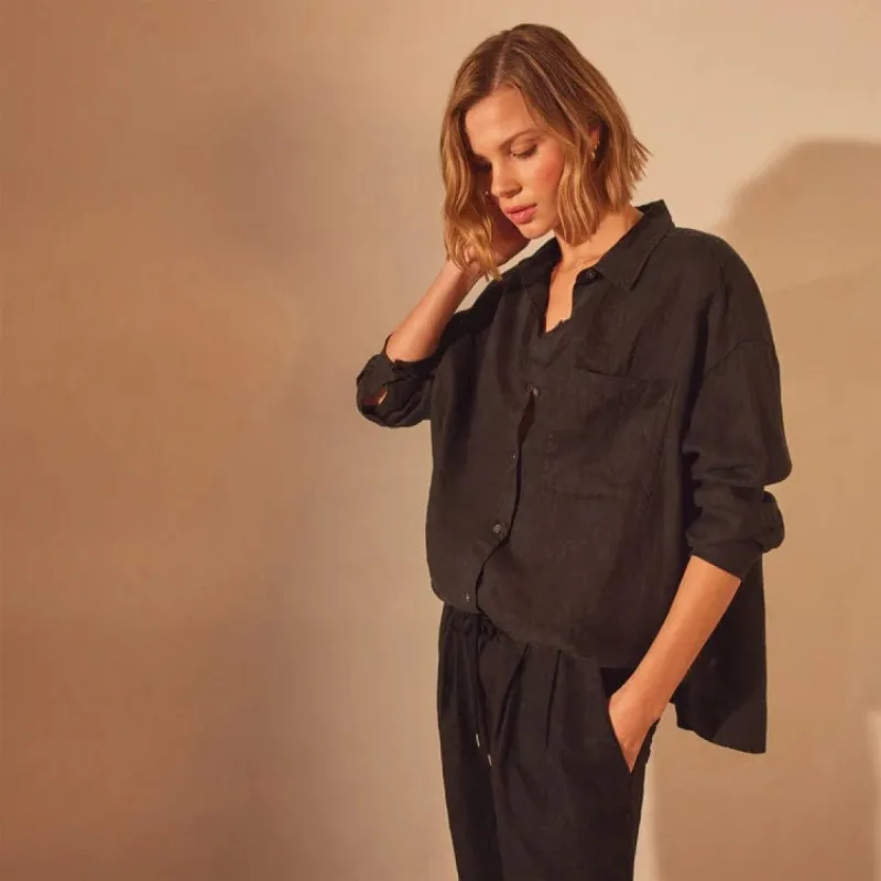 James Perse Garment Dyed Linen Shirt sold by Anastasia