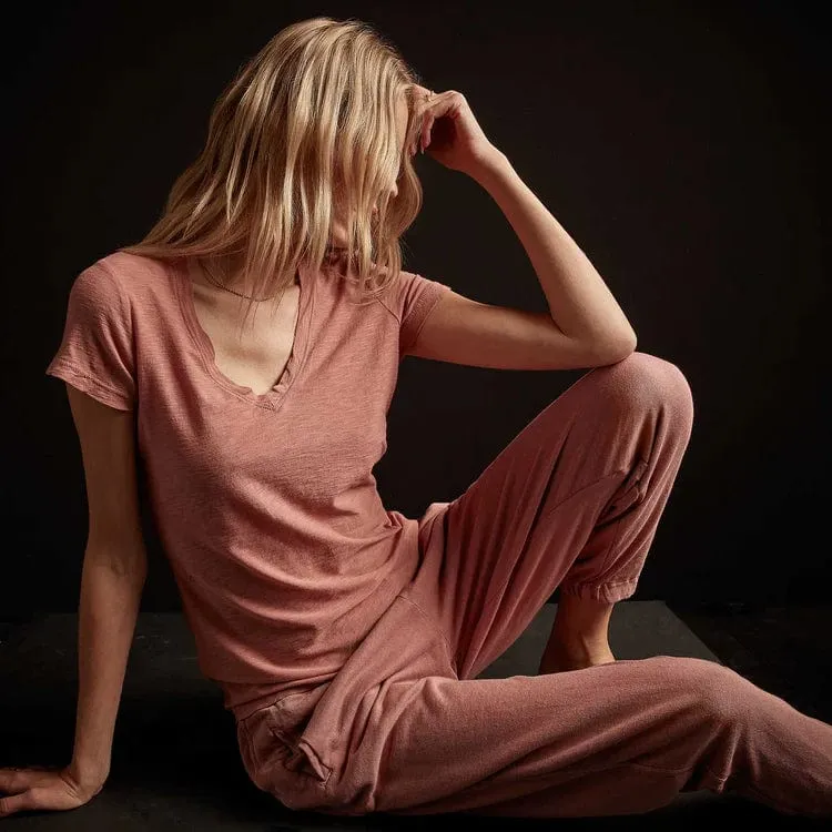 James Perse Casual V-Neck Tee - Cotton Slub Top sold by Anastasia