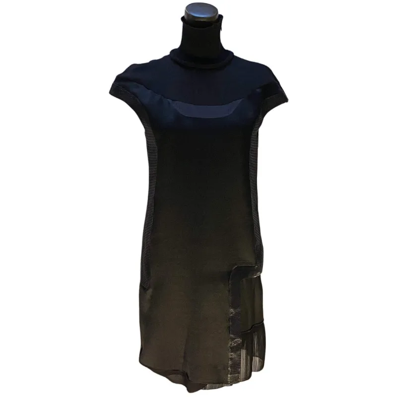 Undercover Vintage Sheer Panel Dress - Black Wool Silk made by Anastasia