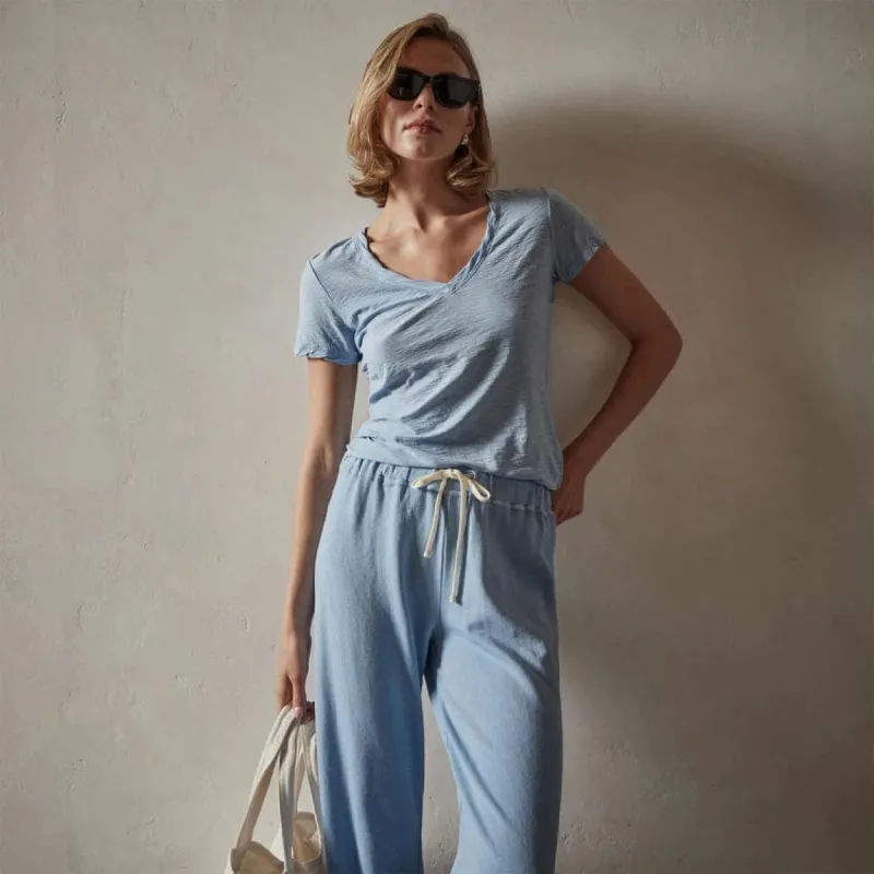 James Perse Sheer Slub V Neck Tee - Fitted Cotton Slub made by James Perse