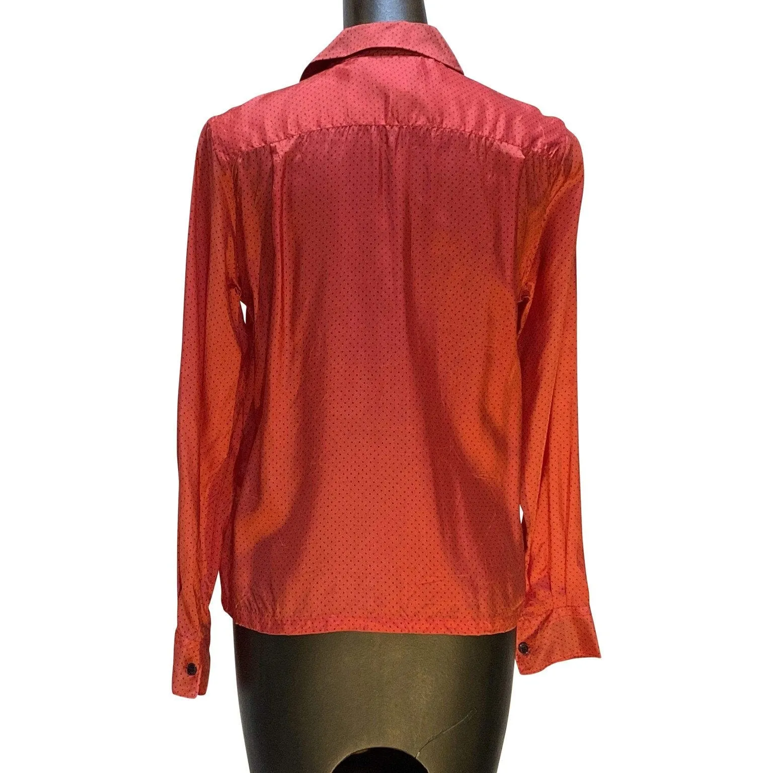 CDG Button Down Top - Coral Polka Dot Rayon sold by Anastasia product image thumbnail 3