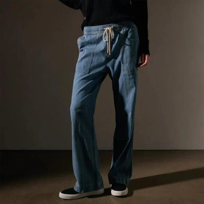 James Perse Wide Leg Pull-On Denim Pant sold by Anastasia