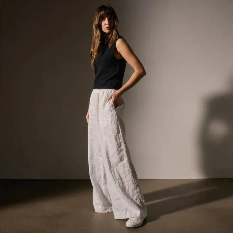James Perse Lightweight Linen Wide Leg Pant sold by Anastasia