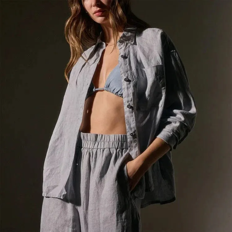 James Perse Oversized Shirt - 100% Linen Garment Dyed sold by Anastasia