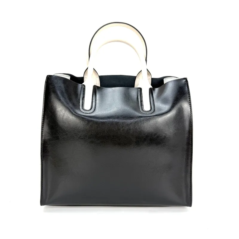 Black and off white tote bag case study sold by Anastasia