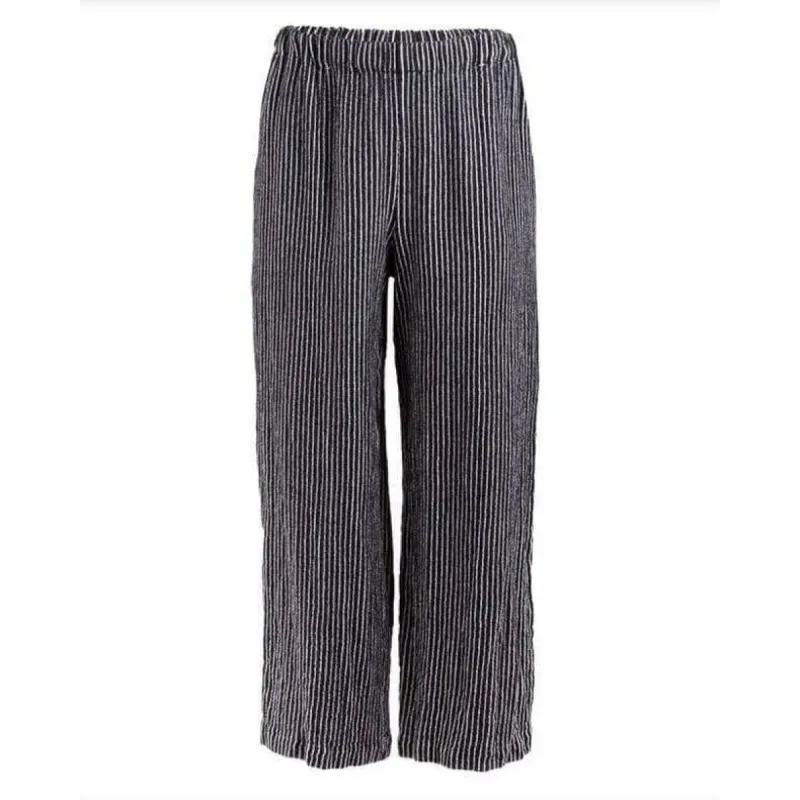 Comme des Garçons Navy Pinstriped Wide Leg Pants sold by Anastasia