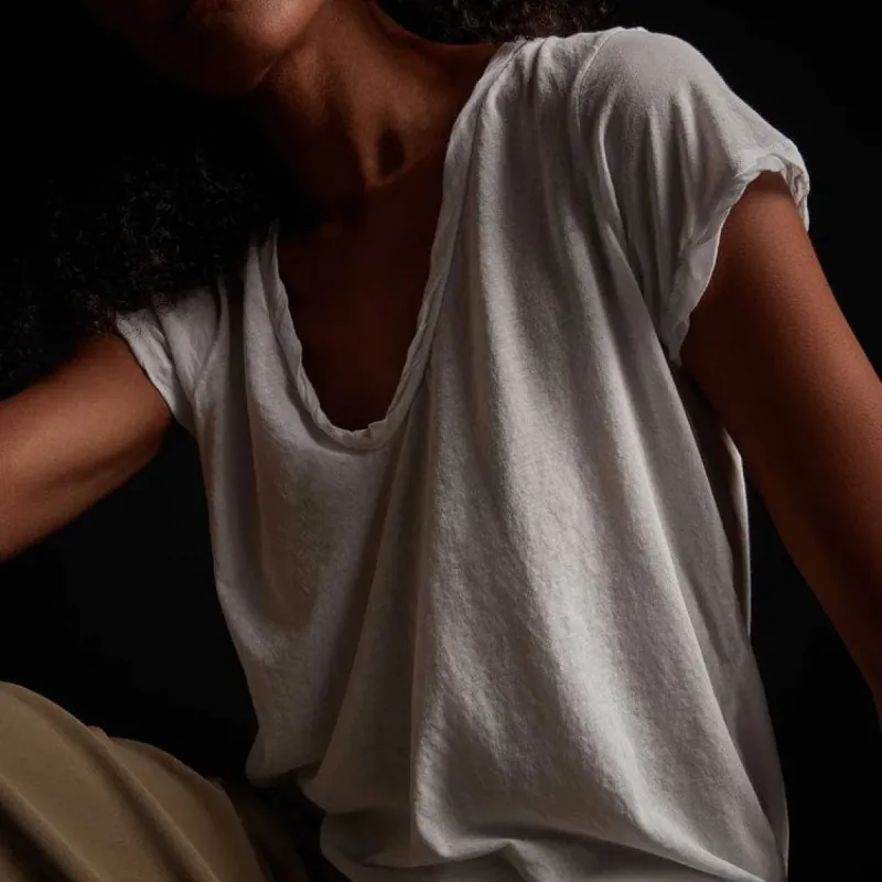 James Perse High Gauge Jersey Deep V Tee sold by Anastasia