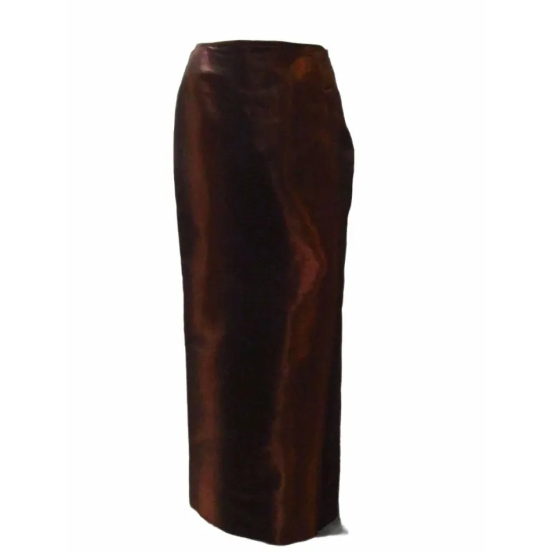 Jean Paul Gaultier Femme Long Metallic Wine Skirt made by Jean Paul Gaultier