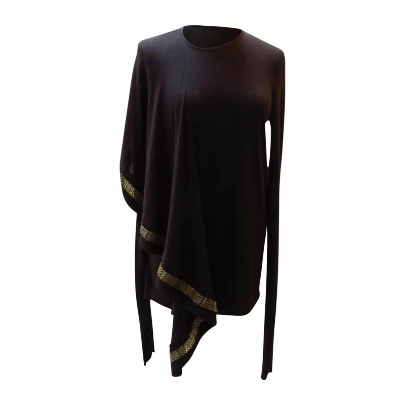 Rick Owens Lilies Knit Top with Chains - Black Draped Chain Detail sold by Anastasia