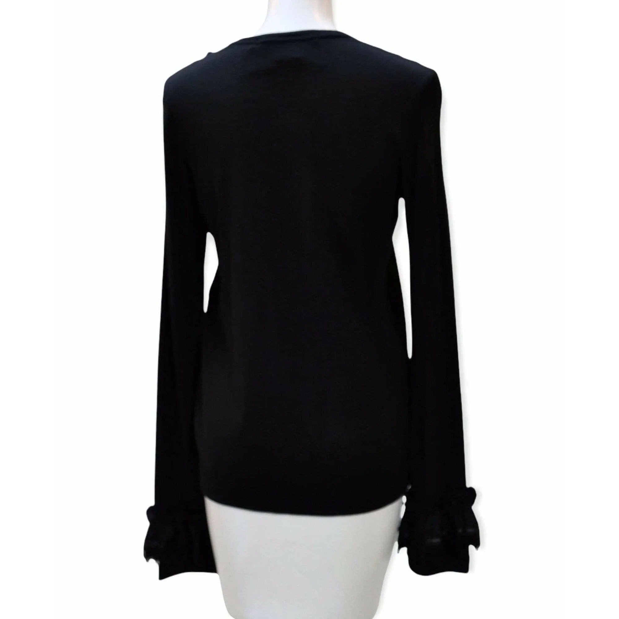 Comme des Garçons Sequin Top - Black Wool Ruffle sold by Anastasia product image thumbnail 4