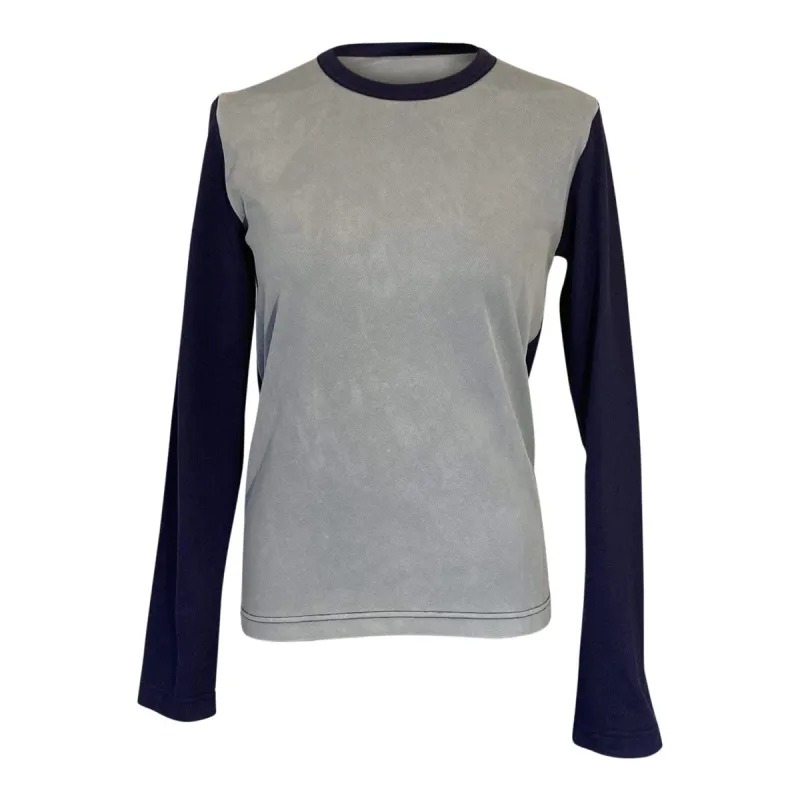 Comme des Garçons Two-Tone Top - Navy Blue Long Sleeve made by Comme des Garcons