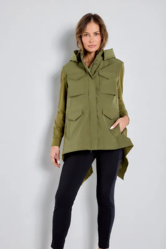 Nariah Modern Rain Jacket in Moss Green sold by Anatomie