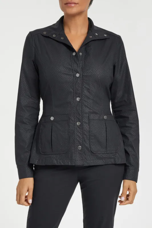 Jane Embossed Snake Jacket sold by Anatomie