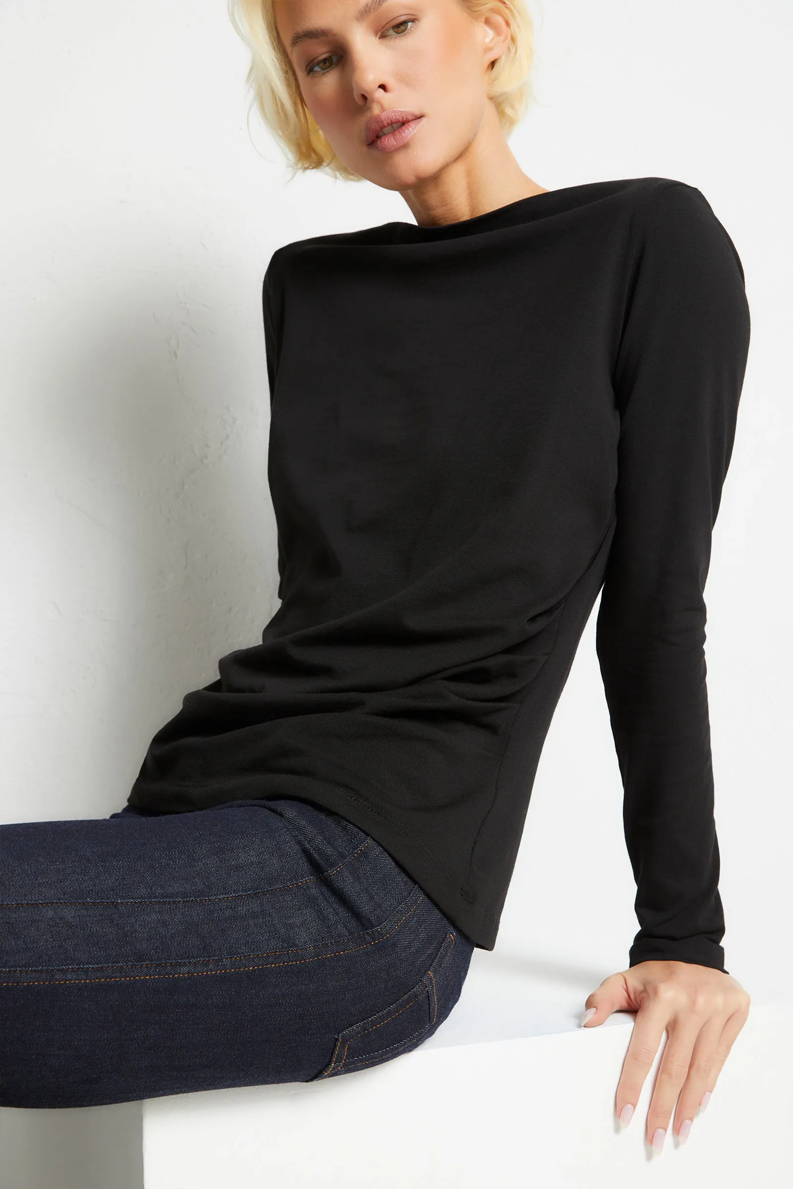 Maria Long Sleeve Top In Black sold by Anatomie