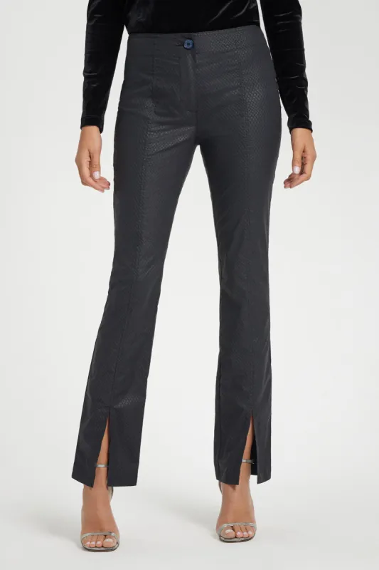 Dominica Snake Embossed Slit Ankle Pant sold by Anatomie