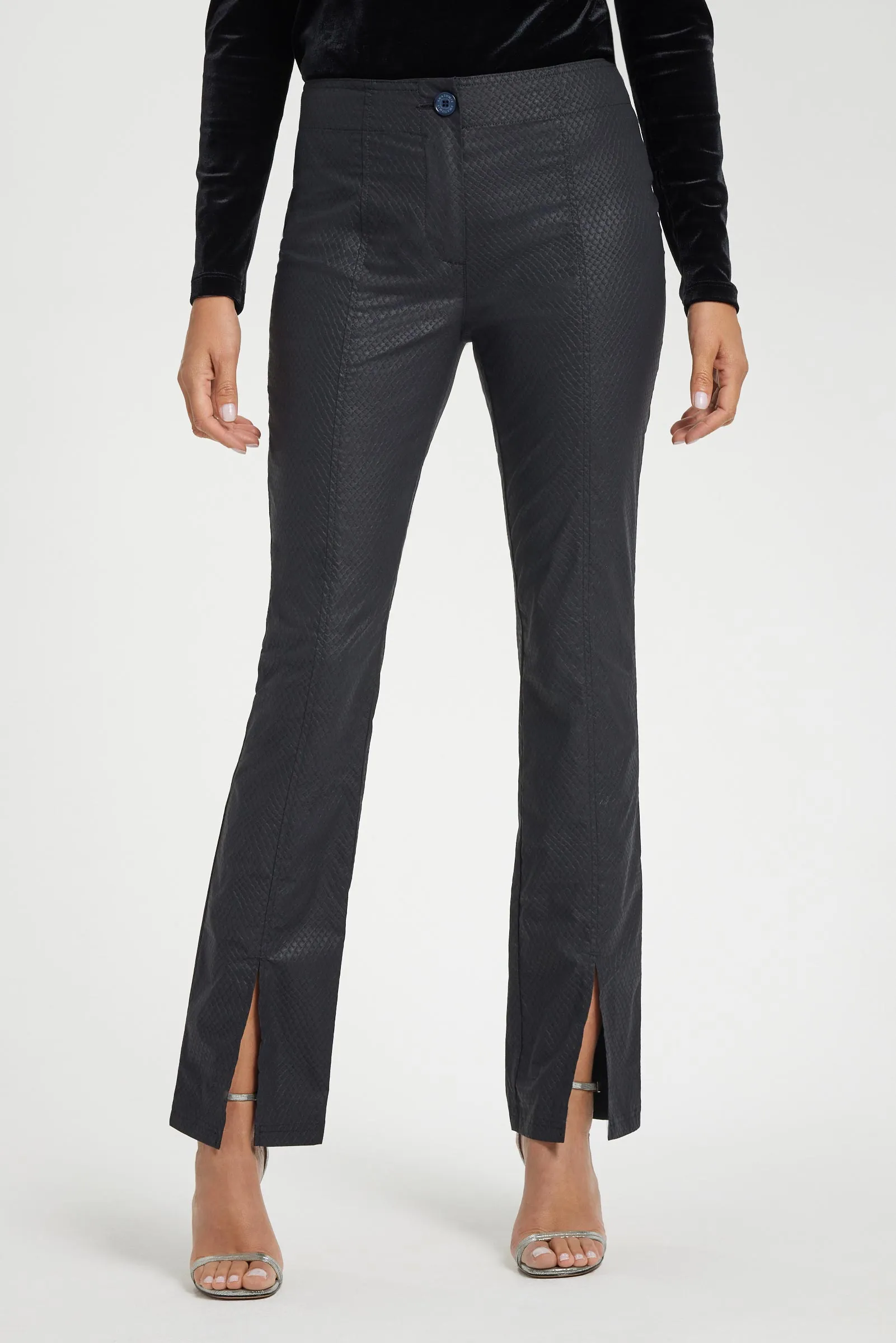 Dominica Snake Embossed Slit Ankle Pant sold by Anatomie