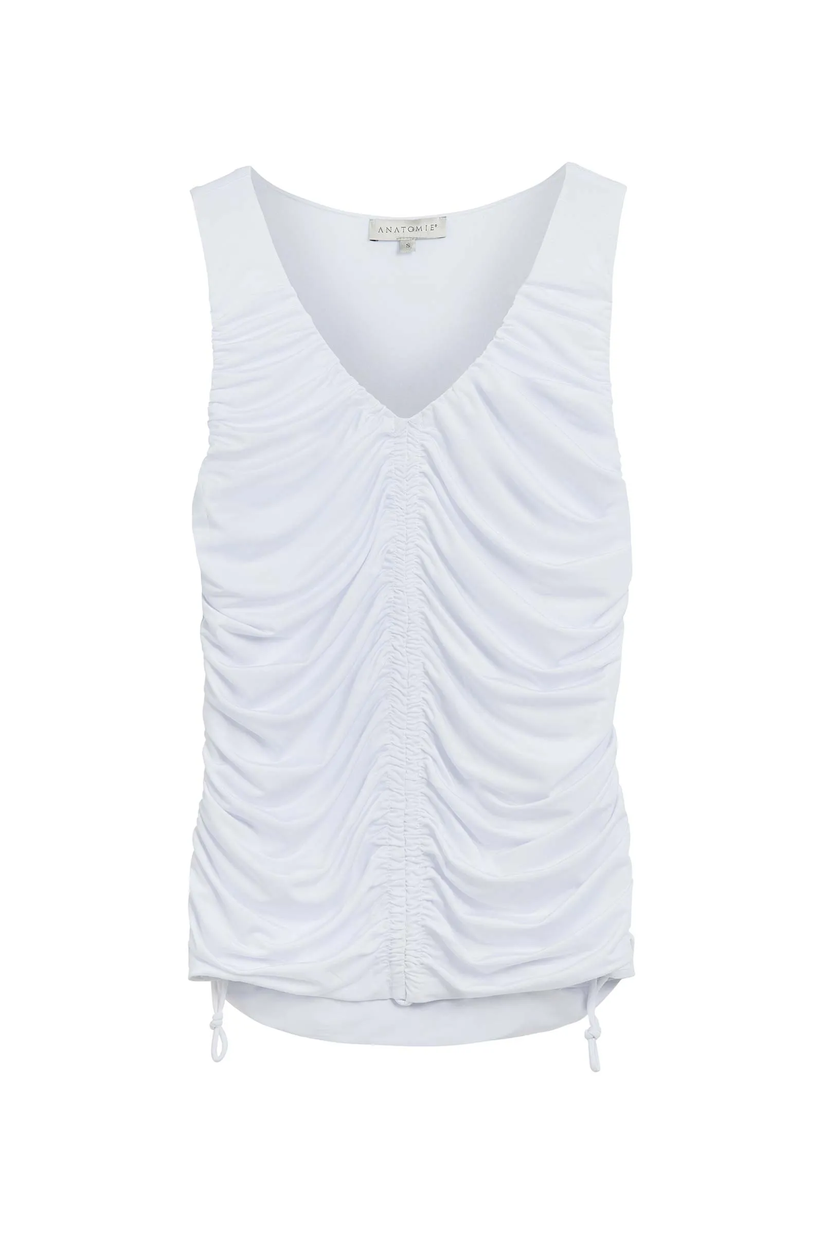 Alix Ruched Sleeveless Super Jersey Top (White) sold by Anatomie product image thumbnail 3