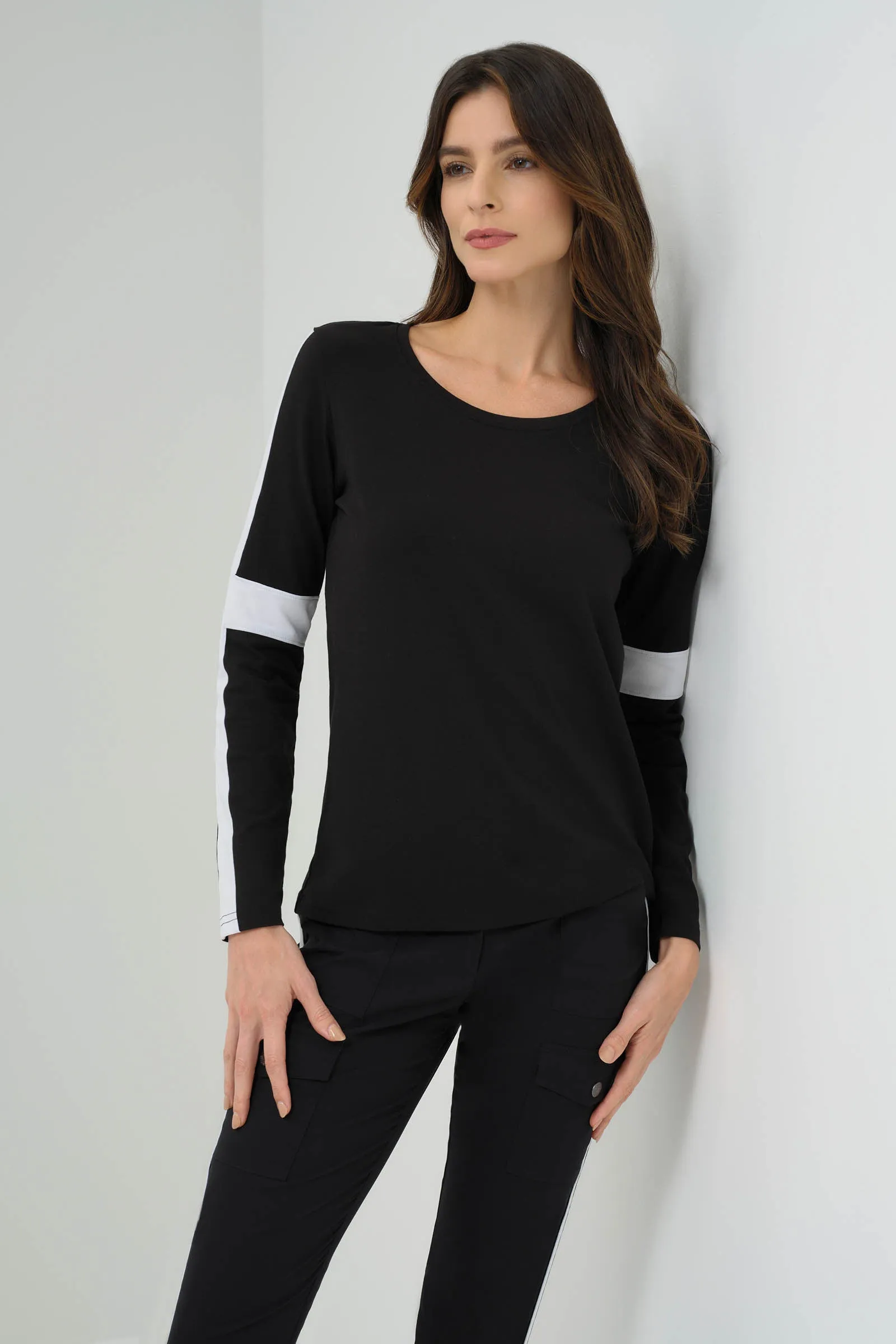 Kensley Contrast Sleeve Pima Top sold by Anatomie product image thumbnail 4