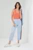 Tate Striped Pique Straight Leg Pant sold by Anatomie